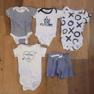 4 Onesies/1 Pair of Shorts Newborn
